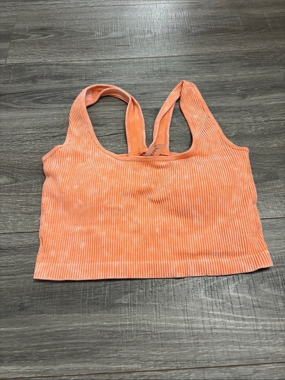 Women’s Ribbed Tank Crop Top - Orange